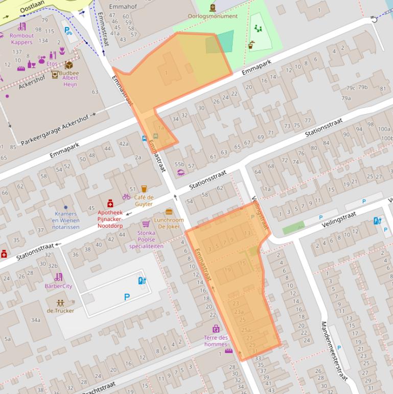 Kaart van postcodegebied 2641EA.