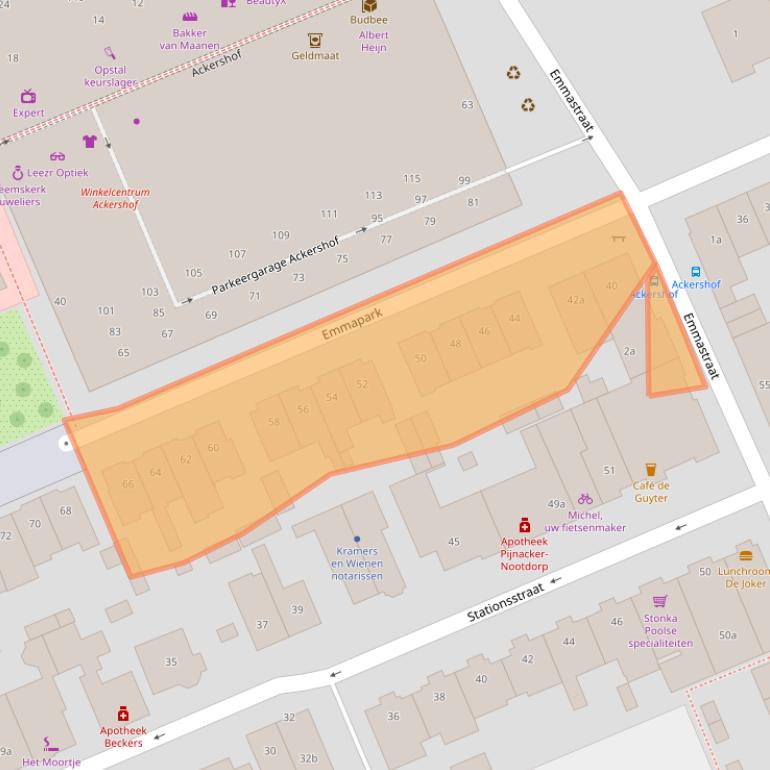 Kaart van postcodegebied 2641EM.