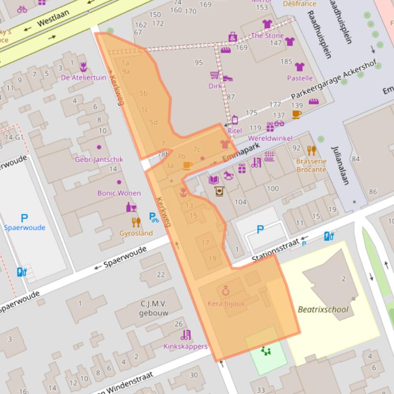 Kaart van postcodegebied 2641GA.