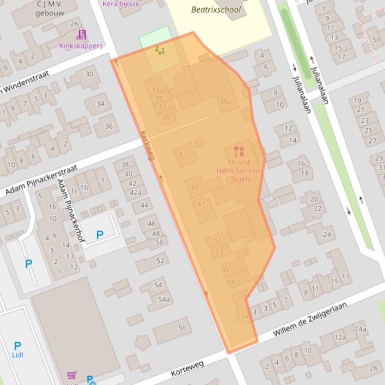 Kaart van postcodegebied 2641GB.