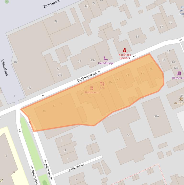 Kaart van postcodegebied 2641GL.