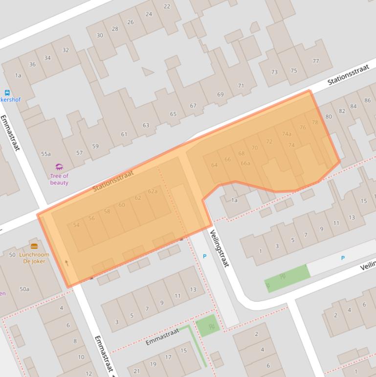 Kaart van postcodegebied 2641GN.