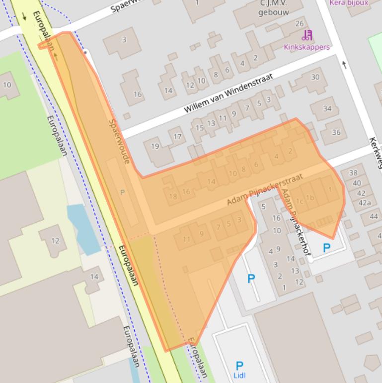 Kaart van postcodegebied 2641GS.