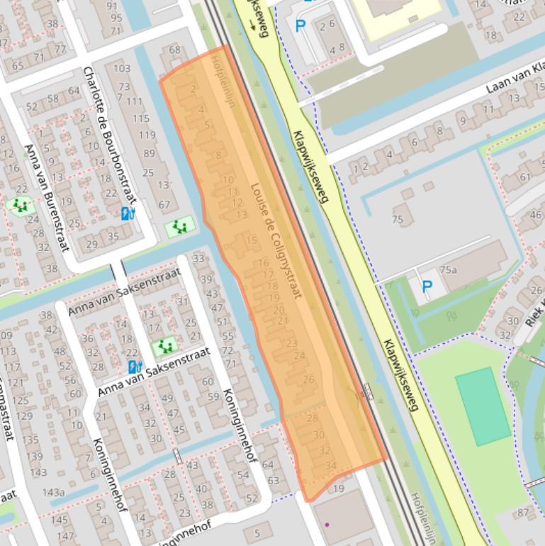 Kaart van postcodegebied 2641GX.