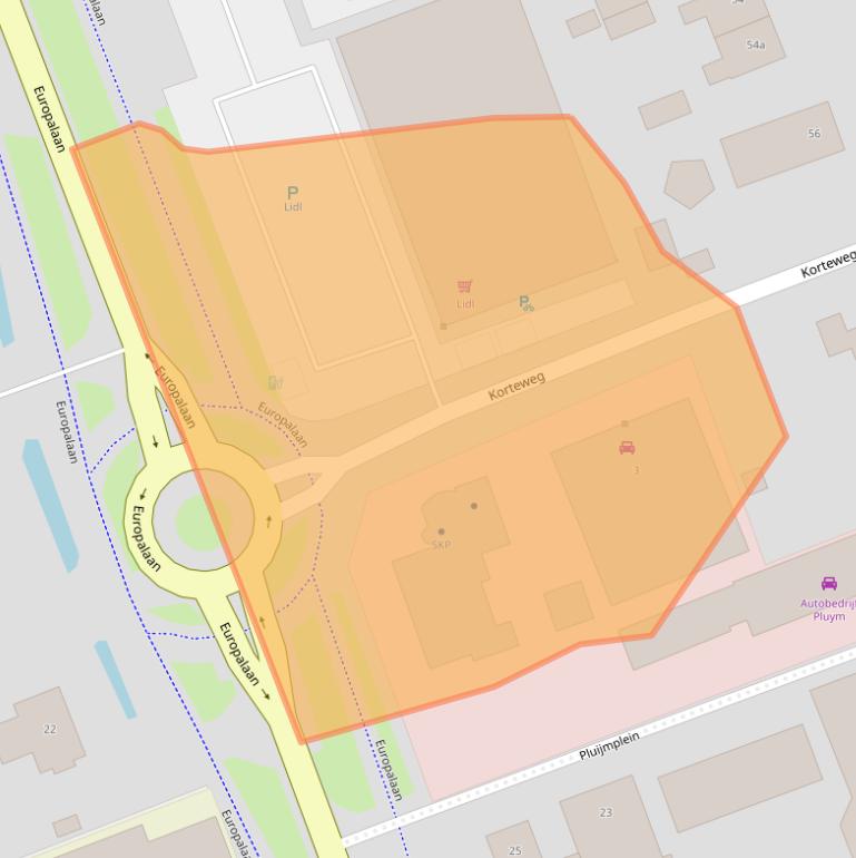 Kaart van postcodegebied 2641GZ.