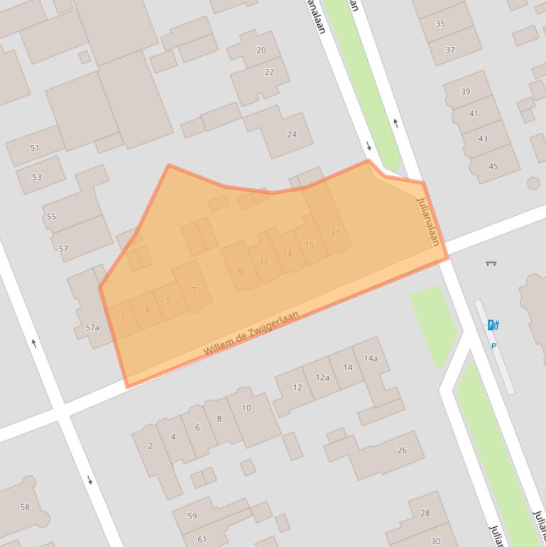 Kaart van postcodegebied 2641HP.