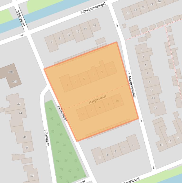 Kaart van postcodegebied 2641JE.