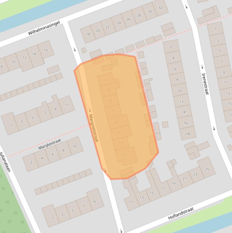 Kaart van postcodegebied 2641JG.