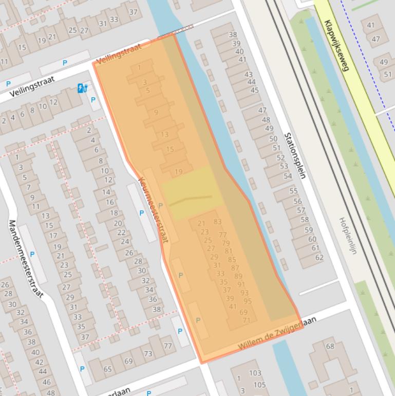 Kaart van postcodegebied 2641JW.
