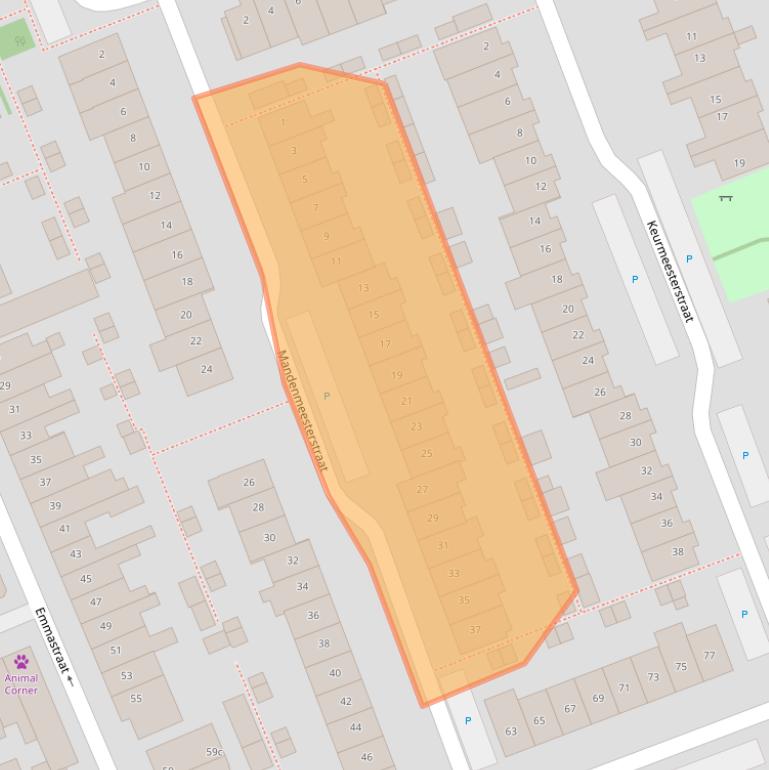 Kaart van postcodegebied 2641JZ.