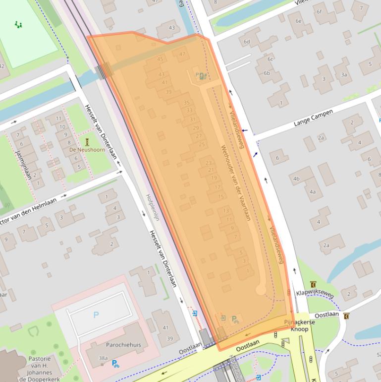 Kaart van postcodegebied 2641KJ.