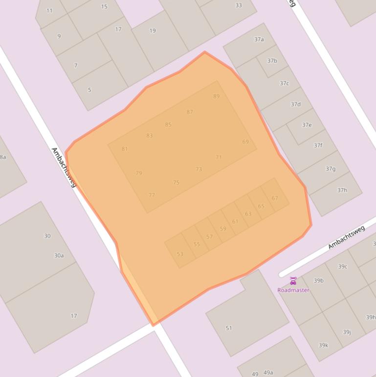 Kaart van postcodegebied 2641KW.