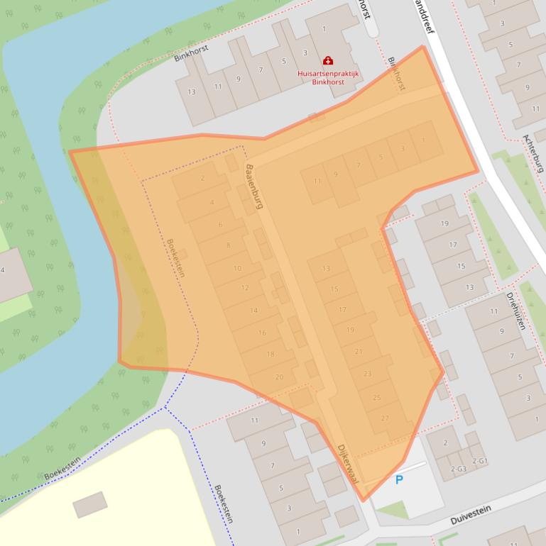 Kaart van postcodegebied 2641LC.