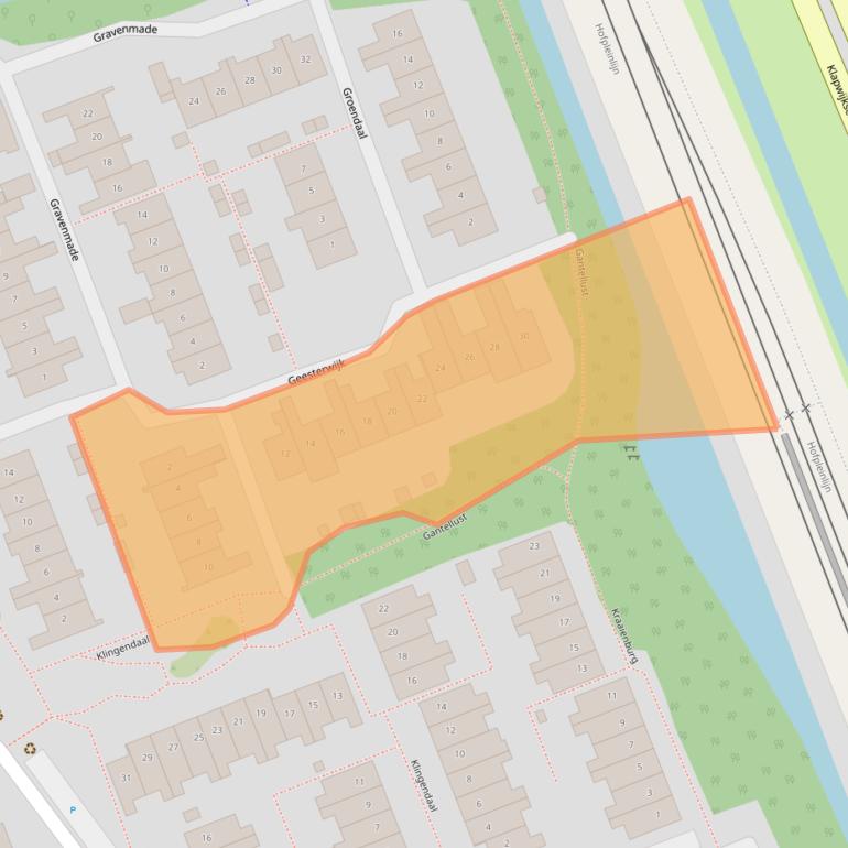 Kaart van postcodegebied 2641LP.