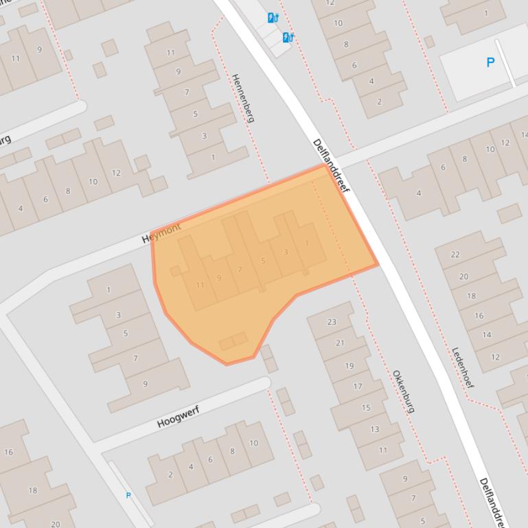 Kaart van postcodegebied 2641LR.