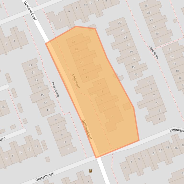 Kaart van postcodegebied 2641MC.