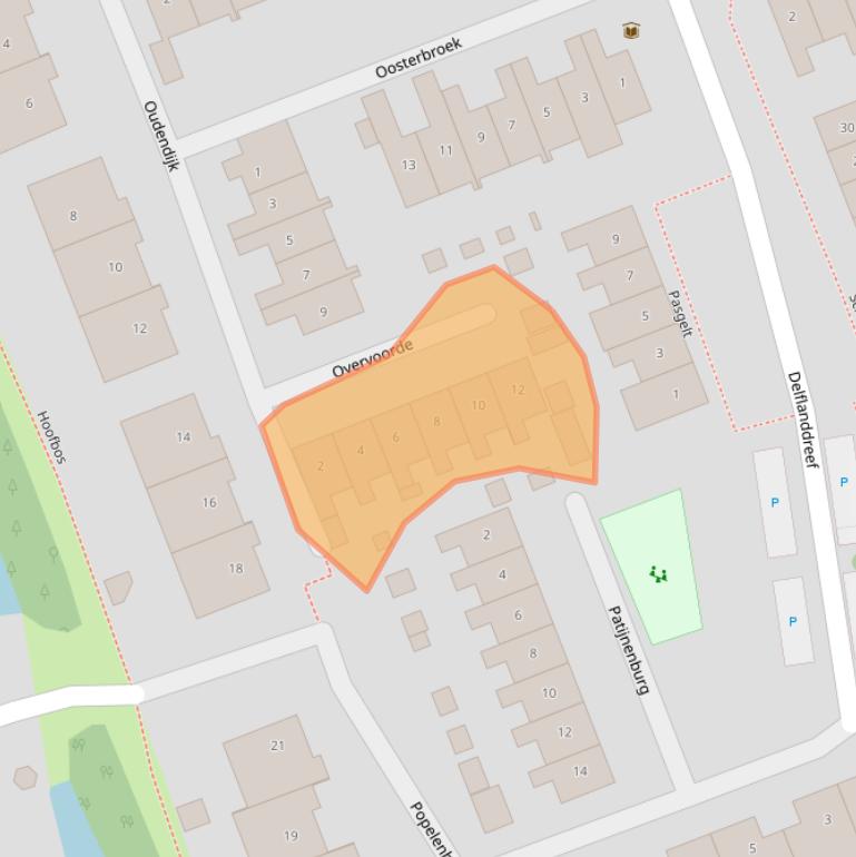 Kaart van postcodegebied 2641MS.