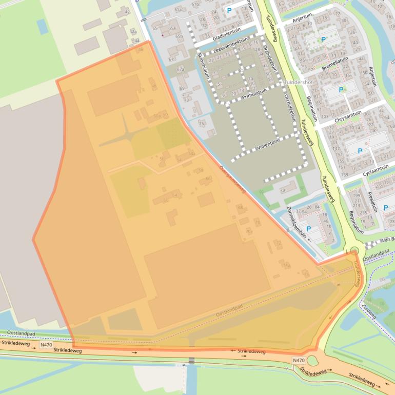Kaart van postcodegebied 2641NG.