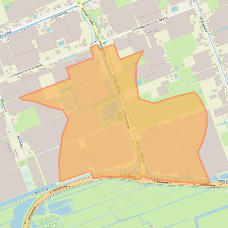 Kaart van postcodegebied 2641NH.