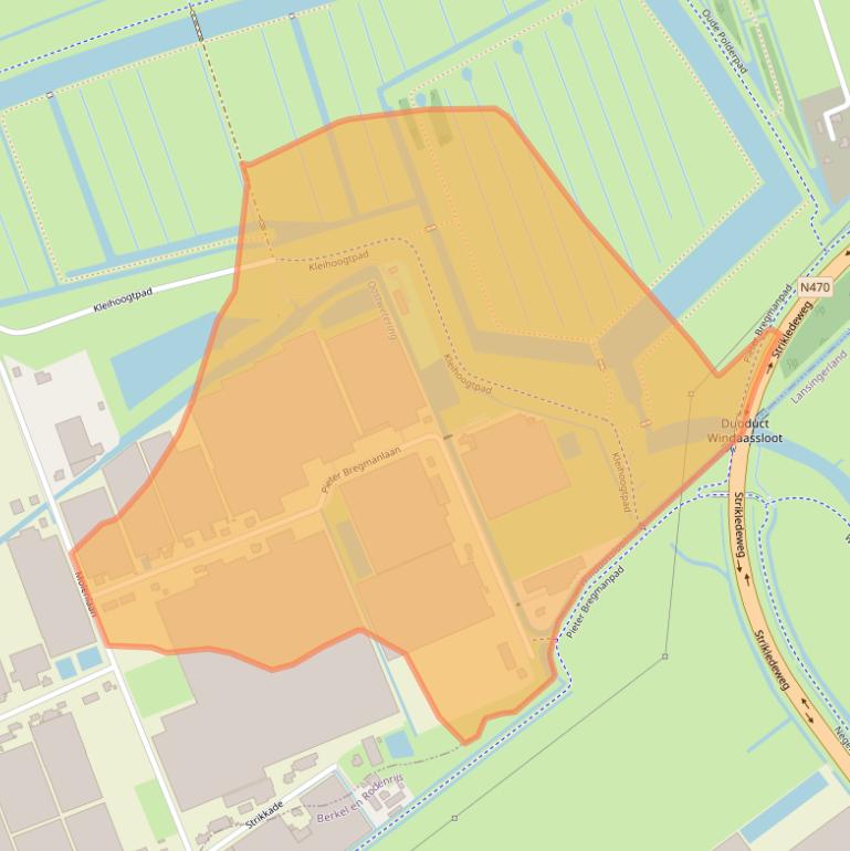 Kaart van postcodegebied 2641PS.