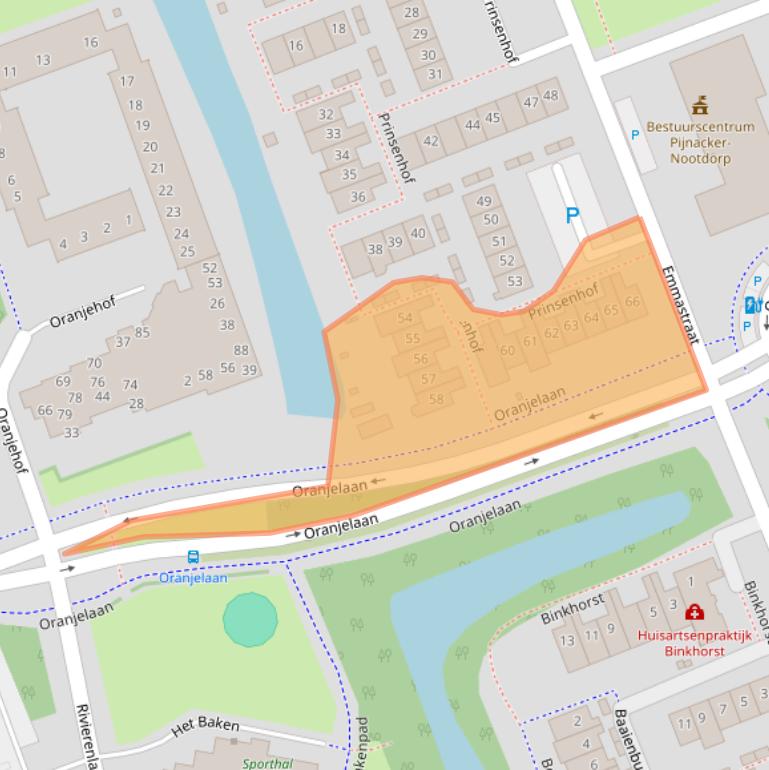 Kaart van postcodegebied 2641RS.