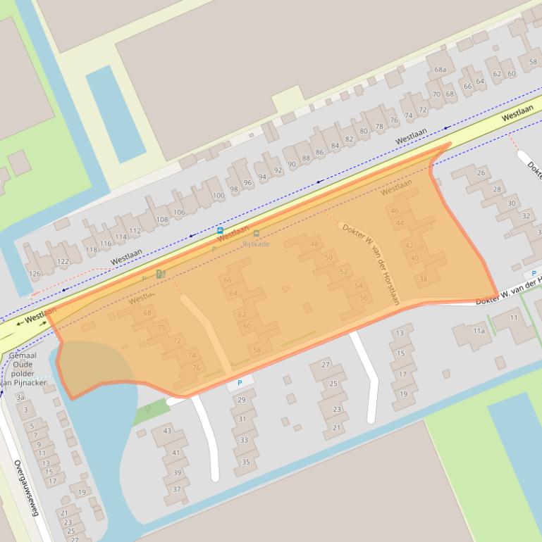 Kaart van postcodegebied 2641RW.