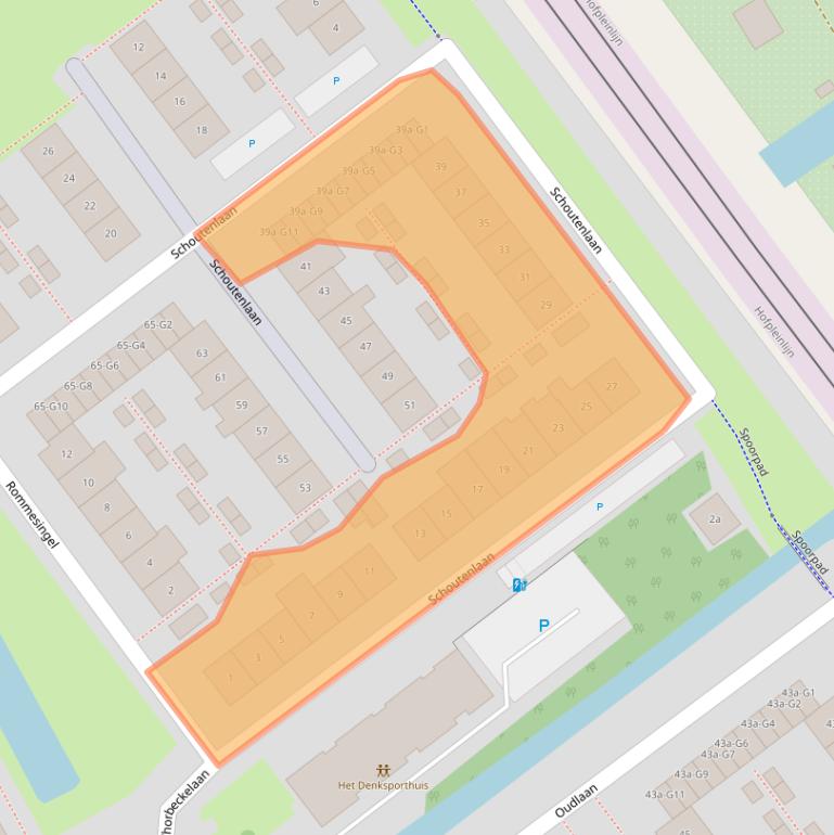 Kaart van postcodegebied 2641TA.