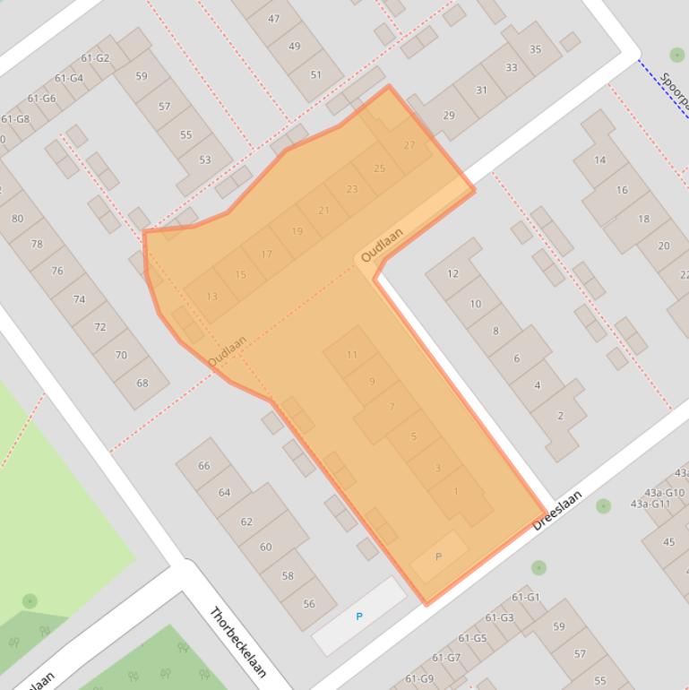 Kaart van postcodegebied 2641TD.