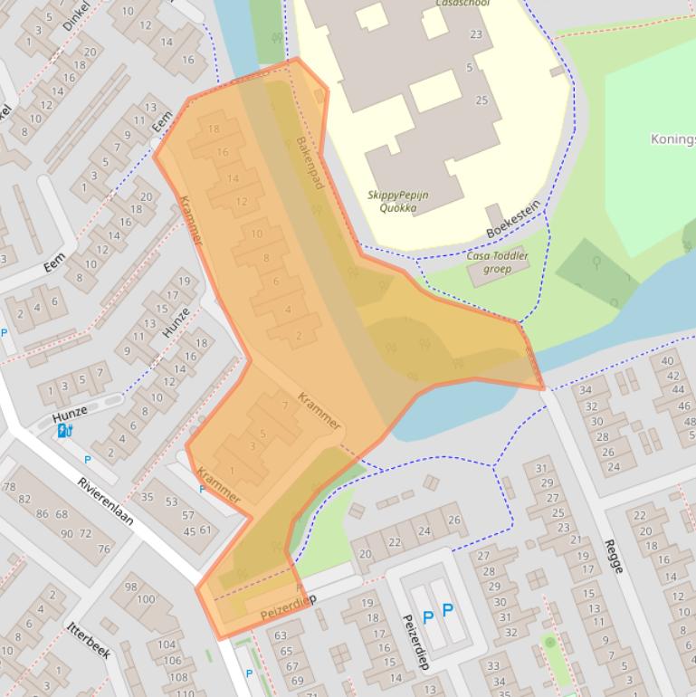 Kaart van postcodegebied 2641TZ.