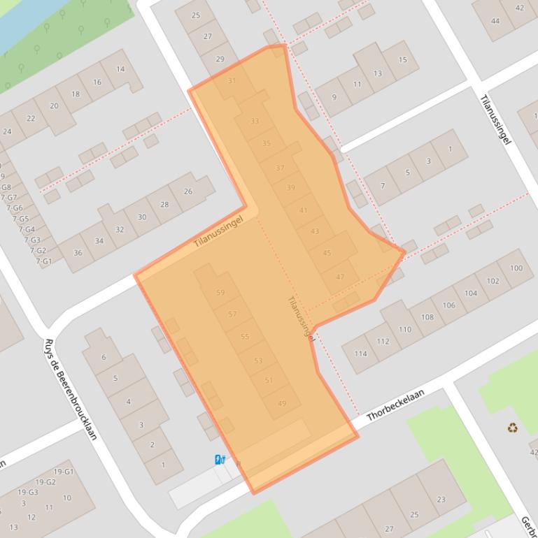 Kaart van postcodegebied 2641VB.