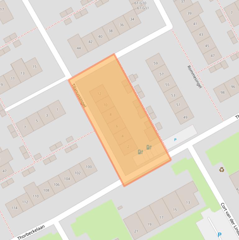 Kaart van postcodegebied 2641VC.