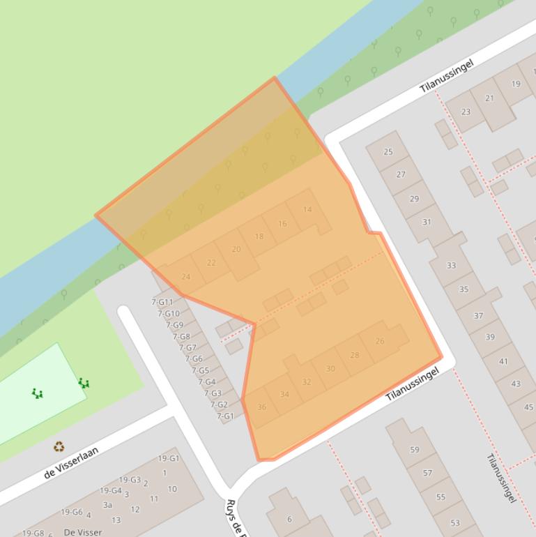 Kaart van postcodegebied 2641VD.