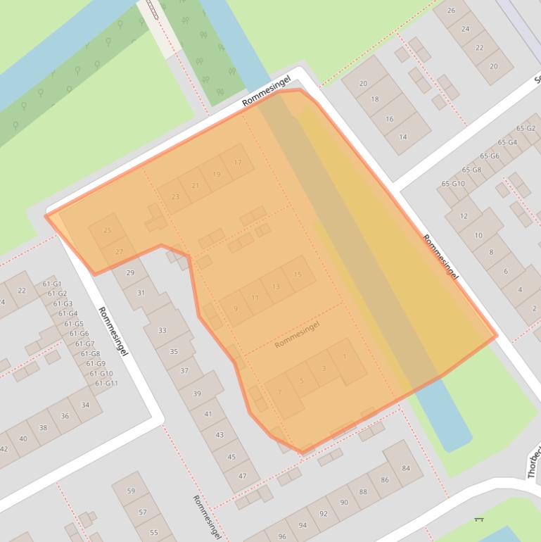 Kaart van postcodegebied 2641VE.