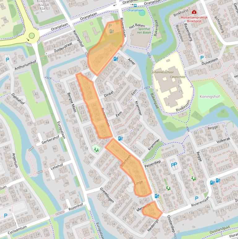 Kaart van postcodegebied 2641VX.