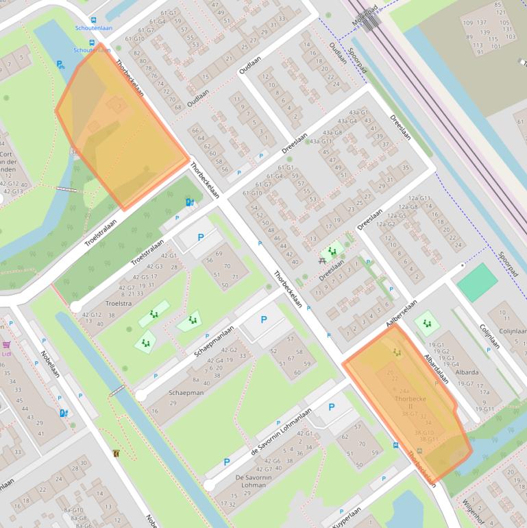 Kaart van postcodegebied 2641WB.