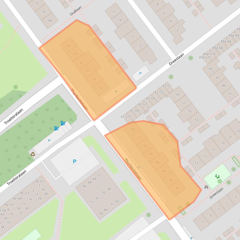 Kaart van postcodegebied 2641WC.