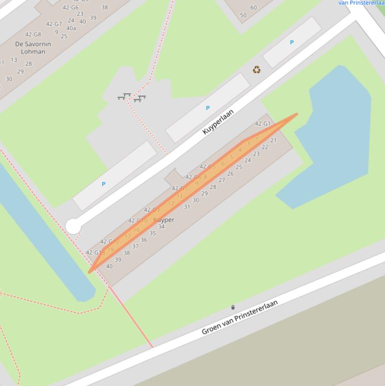 Kaart van postcodegebied 2641WS.