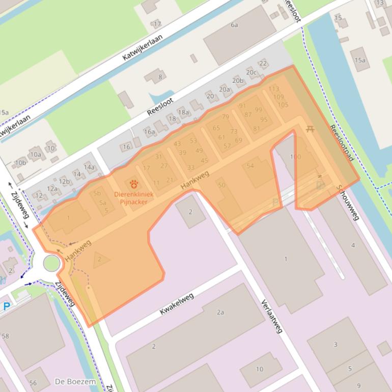 Kaart van postcodegebied 2641WV.