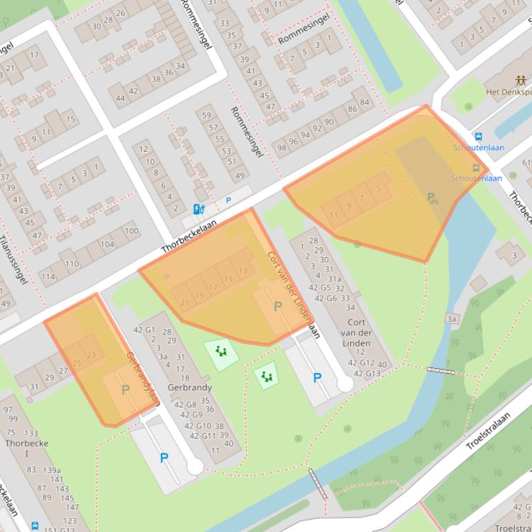 Kaart van postcodegebied 2641XA.