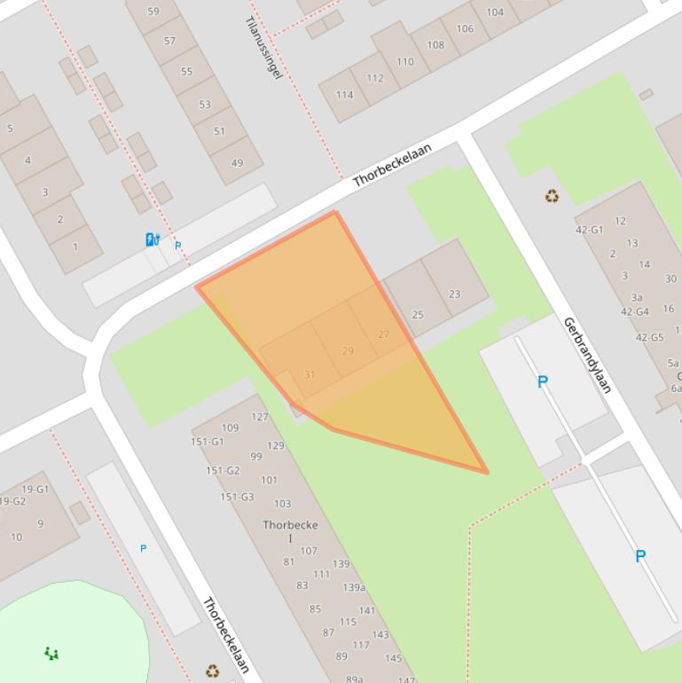 Kaart van postcodegebied 2641XB.