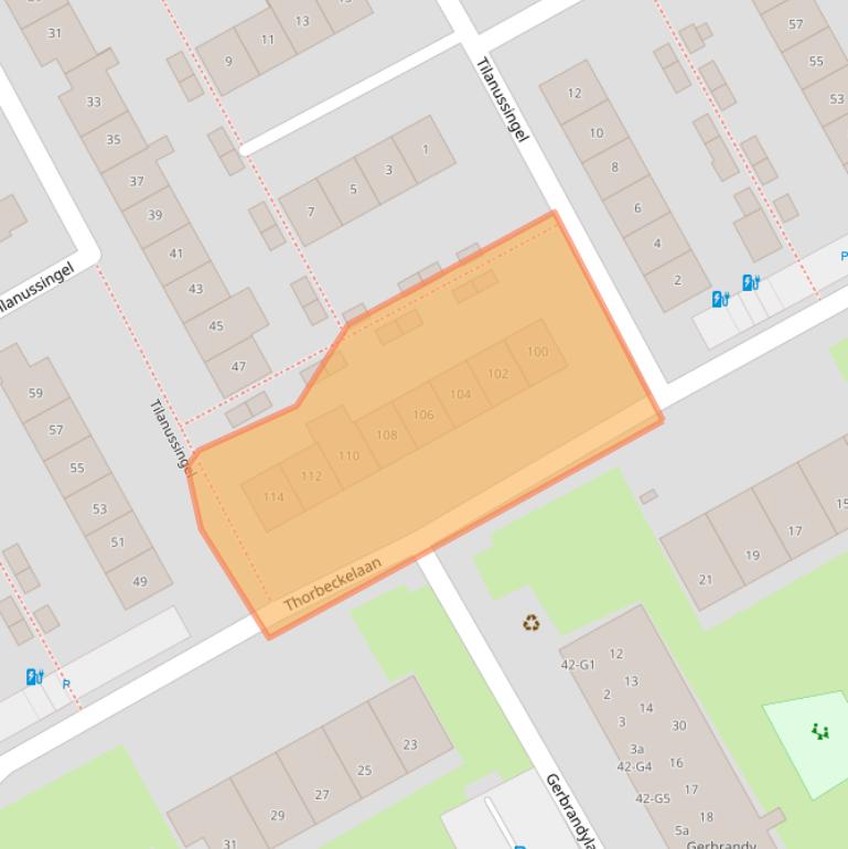 Kaart van postcodegebied 2641XJ.