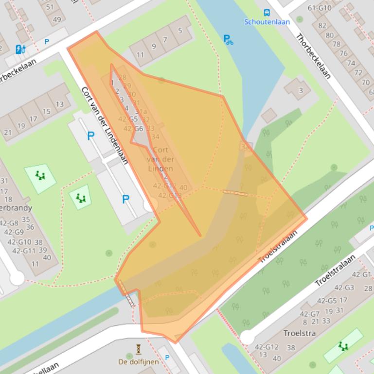 Kaart van postcodegebied 2641XN.
