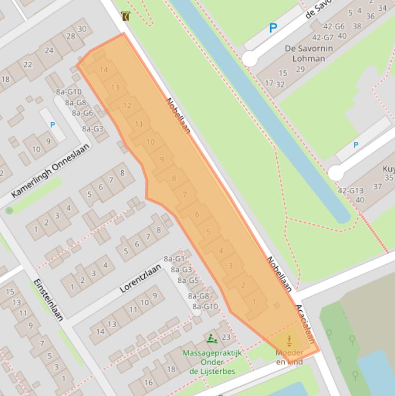 Kaart van postcodegebied 2641XP.