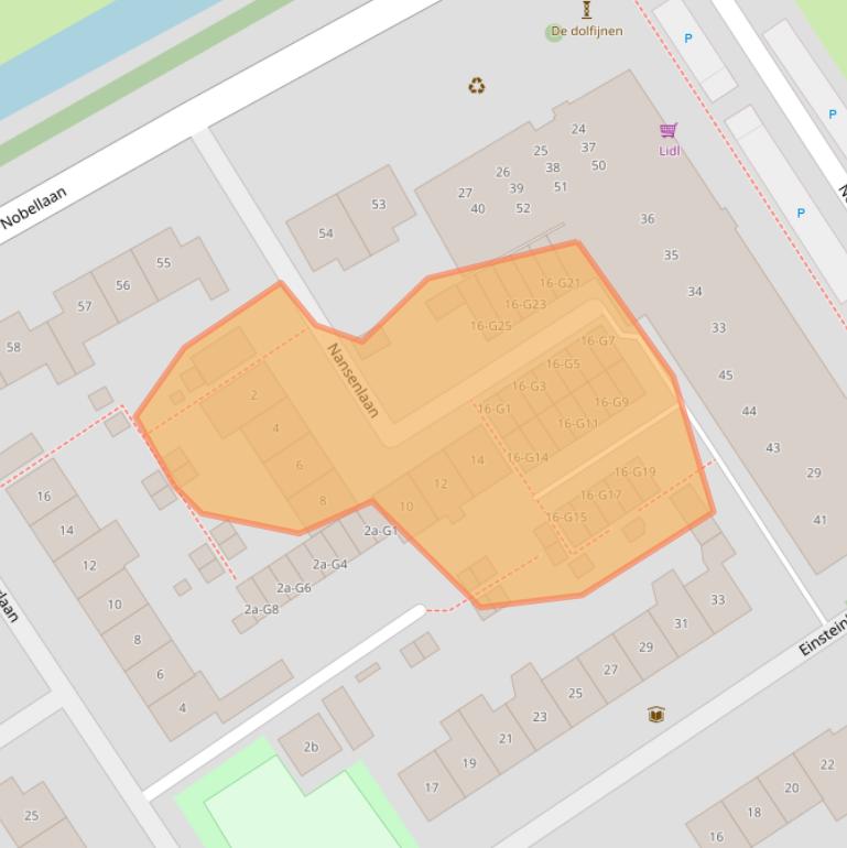 Kaart van postcodegebied 2641XW.