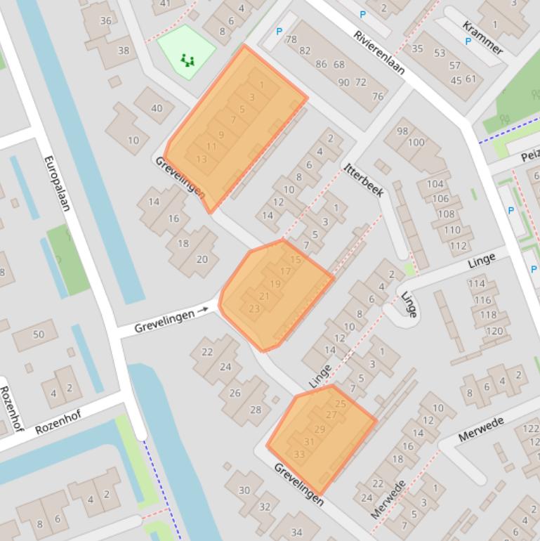 Kaart van postcodegebied 2641XX.