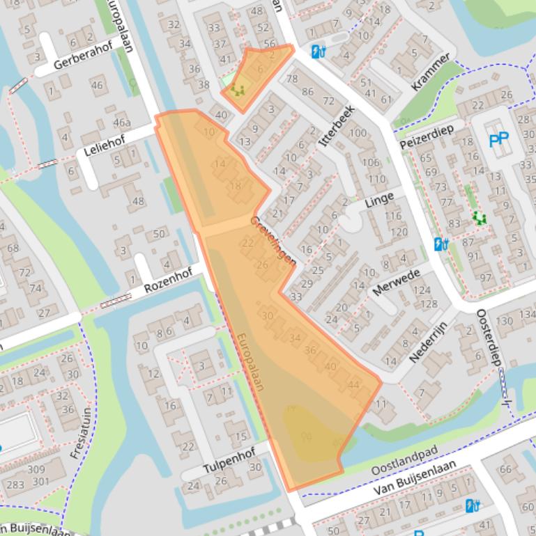 Kaart van postcodegebied 2641XZ.