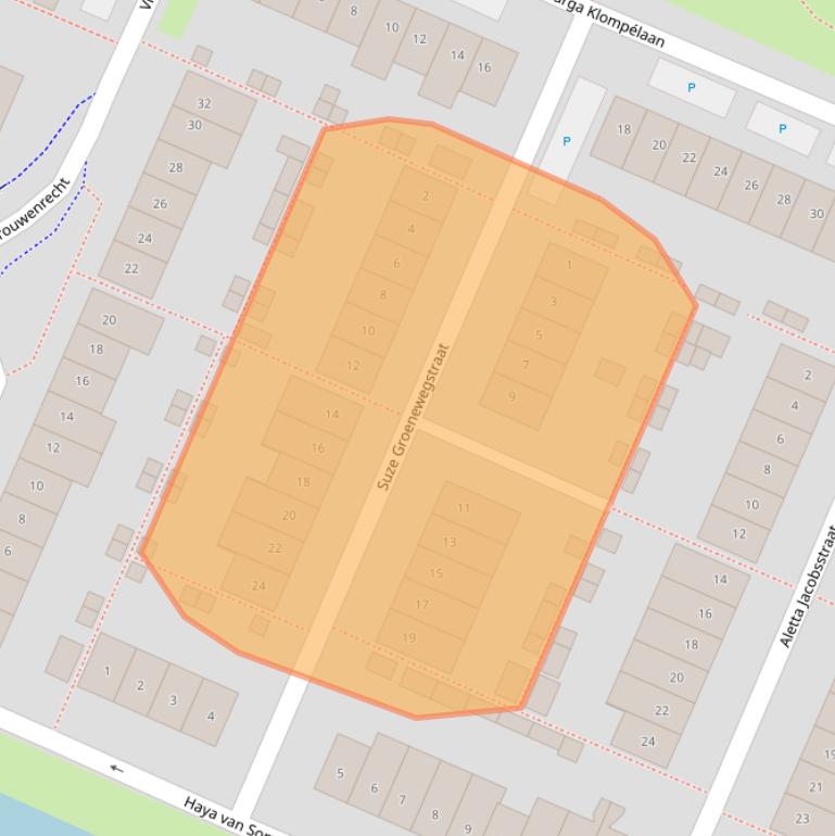 Kaart van postcodegebied 2642AC.