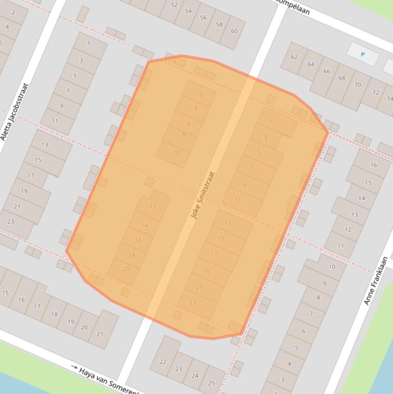 Kaart van postcodegebied 2642AE.