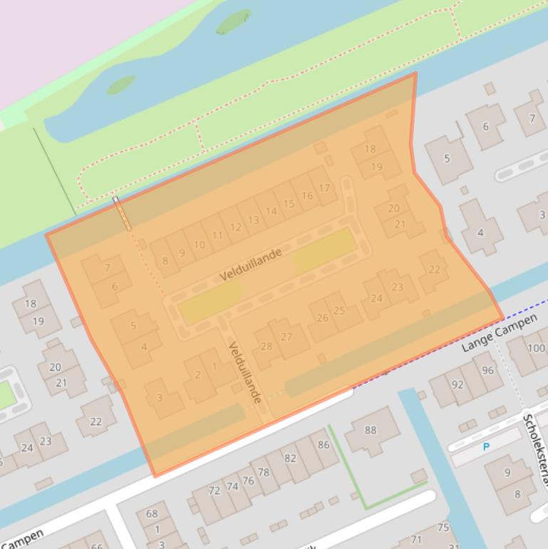 Kaart van postcodegebied 2642AM.