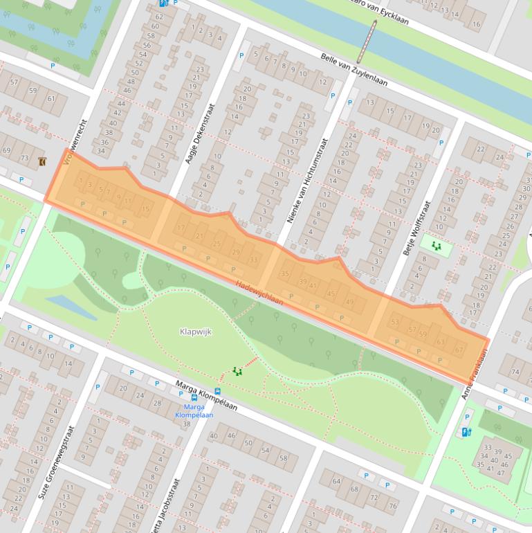 Kaart van postcodegebied 2642BA.